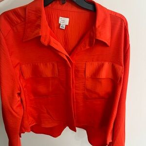 A New Day Women's Red Button-Up Top